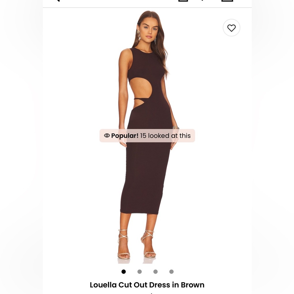 Revolve Dress by Superdown - LOUELLA Cut-Out Midi Dress Brown XS